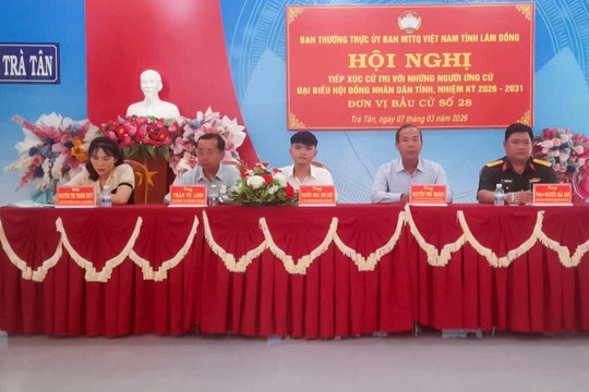 Ứng cử viên đại biểu HĐND tỉnh tiếp xúc cử tri tại xã Trà Tân