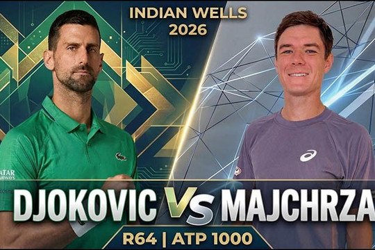 Djokovic thắng ngược nhọc nhằn 2-1 trước Majchrzak tại Indian Wells