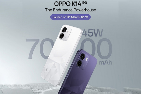 OPPO K14 chính thức lộ diện cấu hình với pin 7,000 mAh và khả năng kháng nước IP69