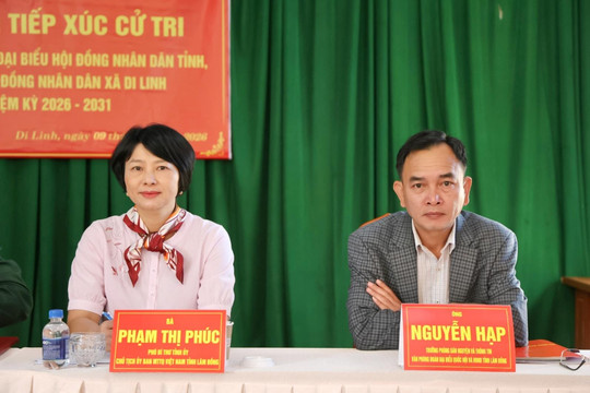 Cử tri xã Di Linh tiếp tục tiếp xúc với người ứng cử đại biểu HĐND các cấp