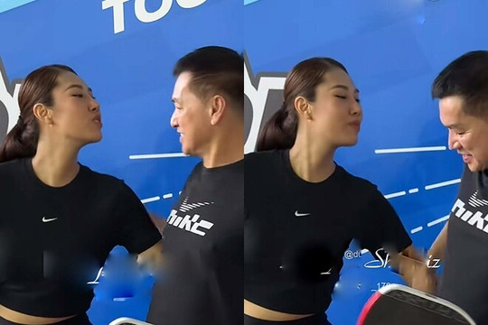 Nghệ sĩ Quang Minh và vợ trẻ Tăng Khánh Chi gây chú ý tại sự kiện thể thao