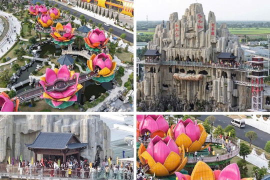 Cần Thơ: Check-in Liên Hoa Bảo Tháp - đóa sen khổng lồ rực rỡ sắc màu miền Tây