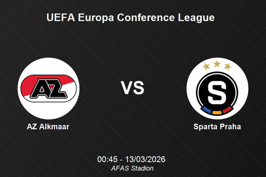 Nhận định AZ Alkmaar vs Sparta Praha - UEFA Europa Conference League lúc 00h45 ngày 13/03