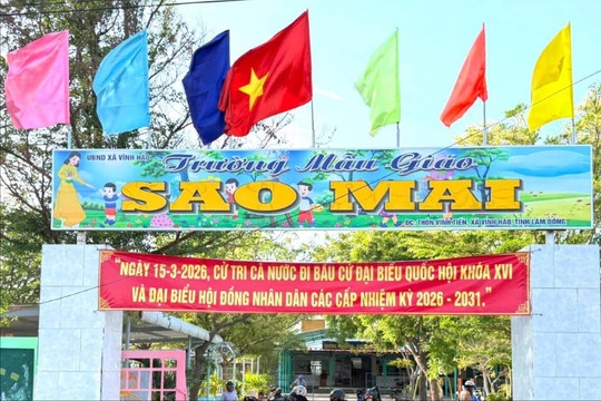 Tuổi trẻ Vĩnh Hảo sáng tạo tuyên truyền ngày hội bầu cử