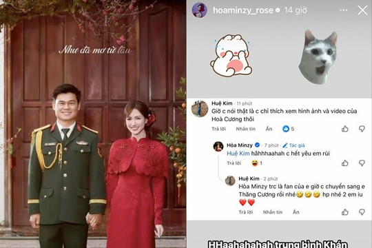 Hòa Minzy dở khóc dở cười vì bị fan ngó lơ sau khi công khai tình cảm với Đại úy Văn Cương