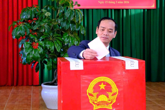 Lãnh đạo tỉnh Lâm Đồng tham gia bỏ phiếu, lan tỏa khí thế ngày hội toàn dân