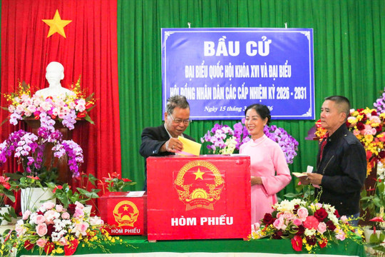 Cử tri Lâm Đồng nô nức, hân hoan đi bầu cử