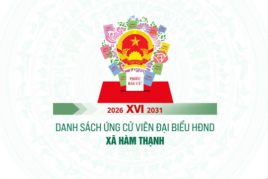 Danh sách những người ứng cử đại biểu HĐND xã Hàm Thạnh nhiệm kỳ 2026-2031