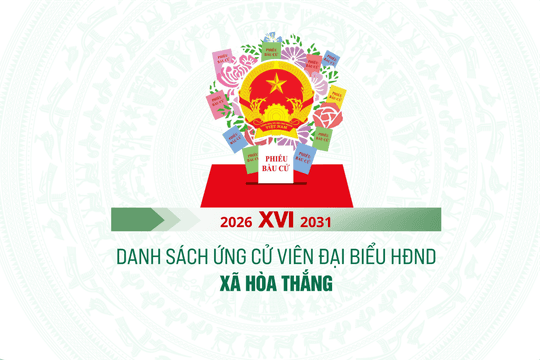 Danh sách những người ứng cử đại biểu HĐND xã Hòa Thắng nhiệm kỳ 2026-2031