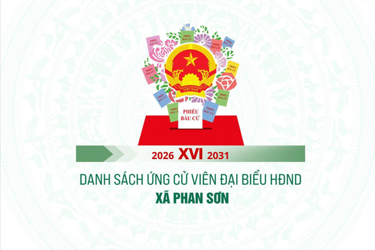 Danh sách những người ứng cử đại biểu HĐND xã Phan Sơn nhiệm kỳ 2026-2031