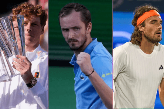 Bảng xếp hạng tennis 16/3: Sinner phả hơi nóng vào Alcaraz, Swiatek mất ngôi số 2