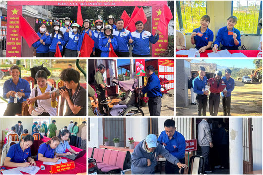 Màu áo xanh tiếp sức cho ngày hội bầu cử thành công