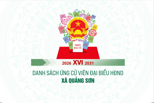 Danh sách những người ứng cử đại biểu HĐND xã Quảng Sơn nhiệm kỳ 2026-2031
