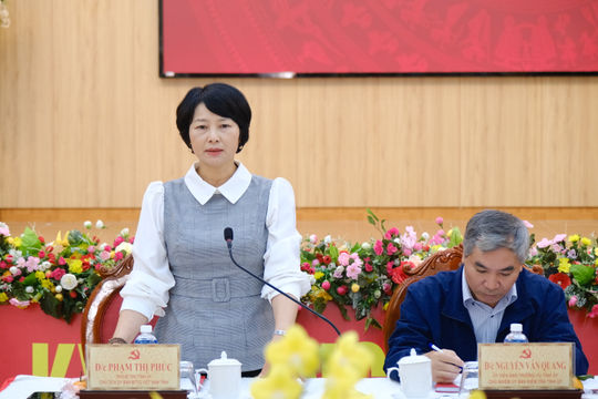 Phó Bí thư Tỉnh ủy Lâm Đồng Phạm Thị Phúc làm việc với các địa phương tổ địa bàn số 9