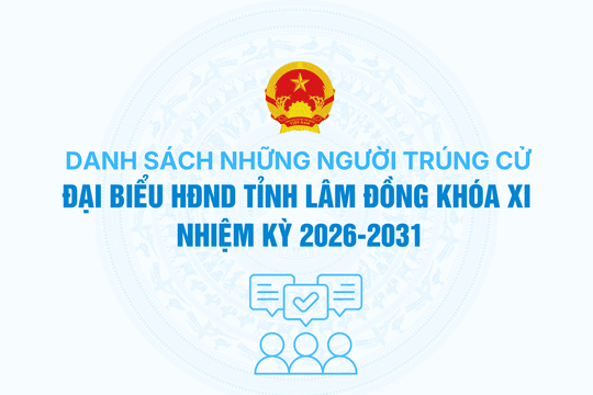 Danh sách 85 người trúng cử đại biểu HĐND tỉnh Lâm Đồng khóa XI, nhiệm kỳ 2026 – 2031