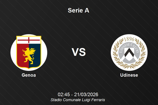 Nhận định Genoa vs Udinese - Serie A: Điểm tựa Luigi Ferraris và lợi thế đối đầu