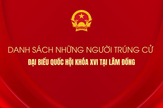 Danh sách 17 người trúng cử đại biểu Quốc hội khóa XVI tại Lâm Đồng