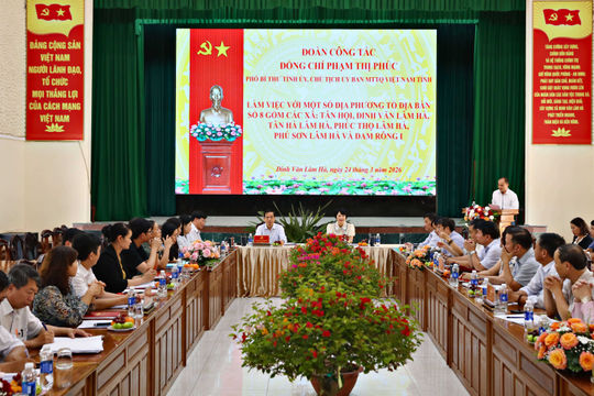 Phó Bí thư Tỉnh ủy Lâm Đồng Phạm Thị Phúc làm việc với 6 xã Tổ địa bàn số 8