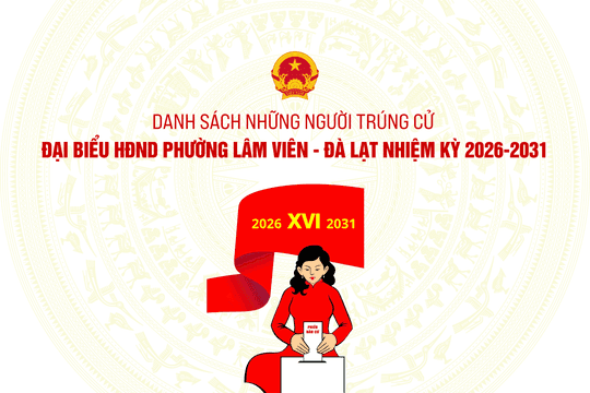 Danh sách những người trúng cử đại biểu HĐND phường Lâm Viên - Đà Lạt nhiệm kỳ 2026-2031