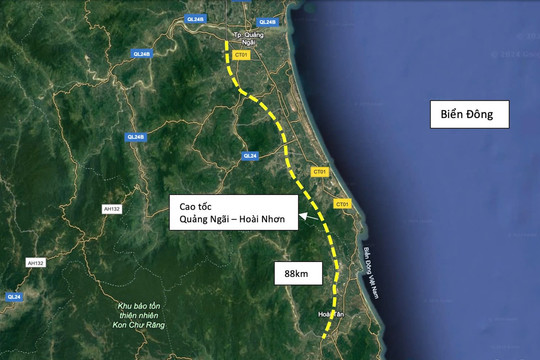 Cao tốc Quảng Ngãi - Hoài Nhơn 20.400 tỷ đồng dự kiến thông xe vào giữa tháng 4/2026