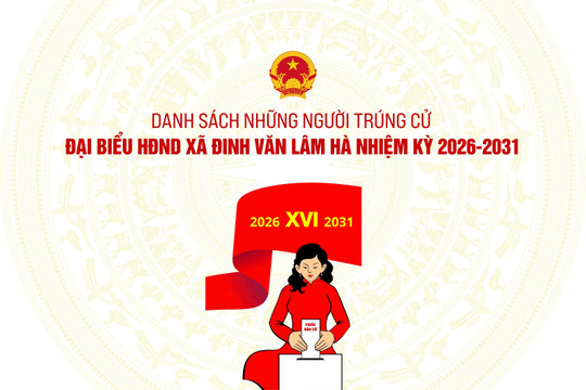 Danh sách những người trúng cử đại biểu HĐND xã Đinh Văn Lâm Hà nhiệm kỳ 2026-2031