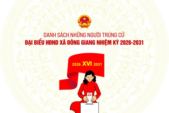 Danh sách những người trúng cử đại biểu HĐND xã Đông Giang nhiệm kỳ 2026-2031