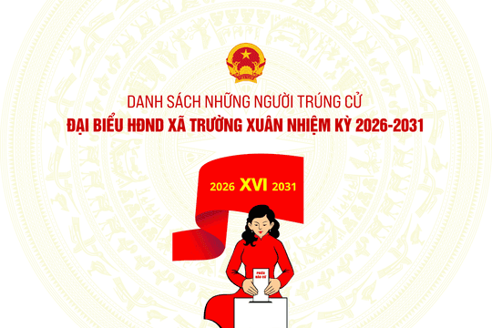Danh sách những người trúng cử đại biểu HĐND xã Trường Xuân nhiệm kỳ 2026-2031