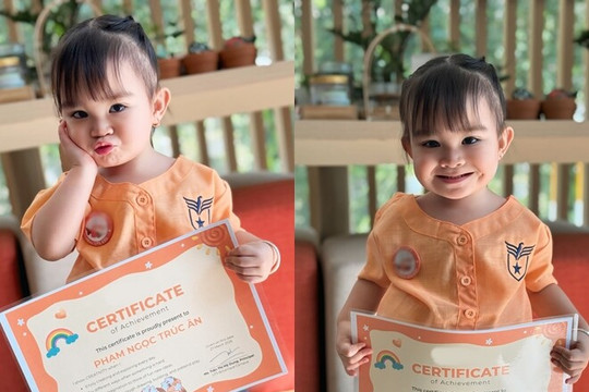 Diễn viên Kha Ly khoe bằng khen đầu đời của con gái sau 8 năm hiếm muộn