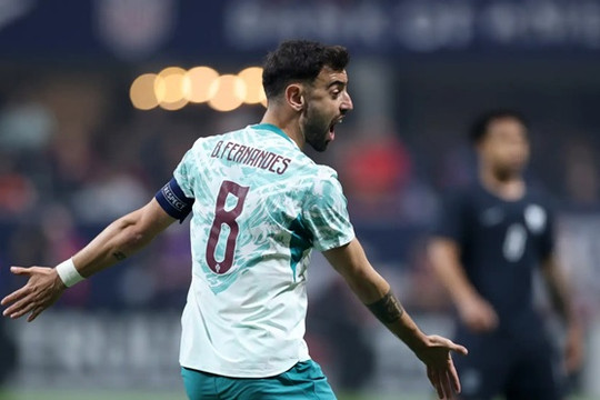 Bruno Fernandes tỏa sáng giúp Bồ Đào Nha hạ gục Mỹ 2-0 trên sân khách