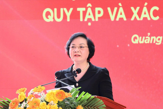 Phó Thủ tướng Phạm Thị Thanh Trà phát động Chiến dịch 500 ngày đêm tìm kiếm, quy tập và xác định danh tính hài cốt liệt sĩ