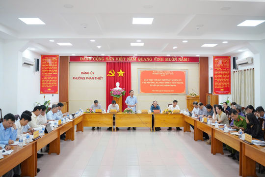 Đoàn công tác Tỉnh ủy Lâm Đồng làm việc với 4 phường, xã phía Đông Nam