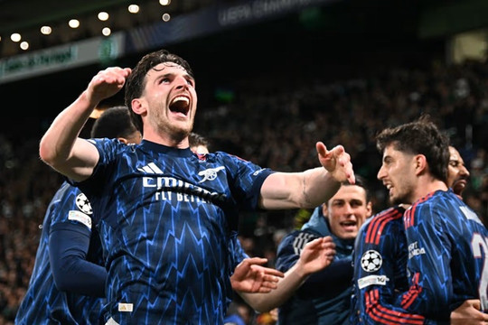 Declan Rice thống lĩnh trung tuyến: Chìa khóa giúp Arsenal hạ Sporting Lisbon phút bù giờ