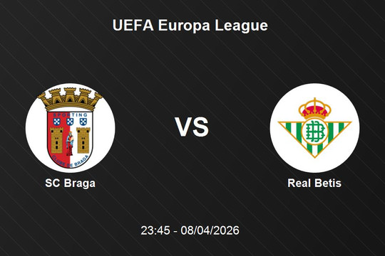 Nhận định SC Braga vs Real Betis - UEFA Europa League 23h45 ngày 8/4/2026