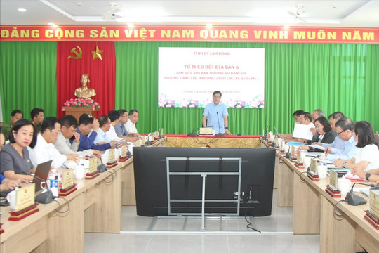 Đoàn công tác Tỉnh ủy Lâm Đồng làm việc với Đảng ủy 3 phường, xã