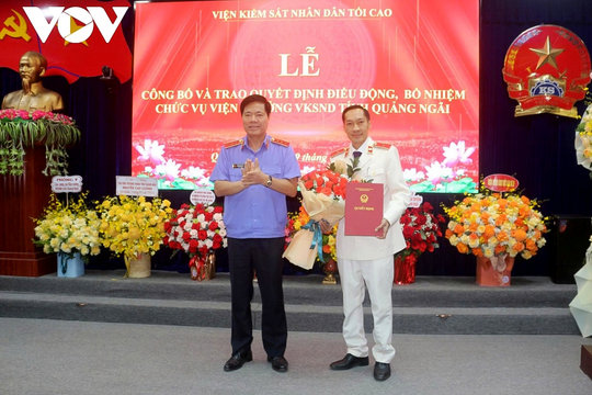Ông Nguyễn Cao Cường giữ chức Viện trưởng Viện Kiểm sát nhân dân tỉnh Quảng Ngãi