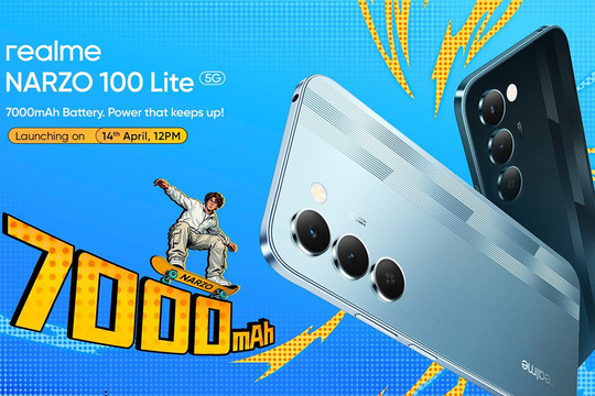 Giải mã realme Narzo 100 Lite 5G: Pin Titan 7.000 mAh cùng màn hình 144Hz sắp ra mắt ngày 14/4