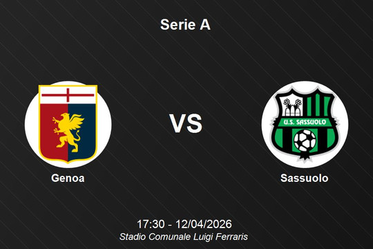 Nhận định Genoa vs Sassuolo - Serie A: Điểm tựa lịch sử tại Luigi Ferraris