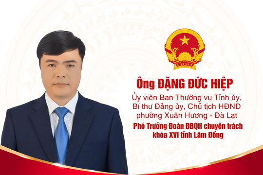 Ông Đặng Đức Hiệp làm Phó Trưởng Đoàn ĐBQH chuyên trách khóa XVI tỉnh Lâm Đồng