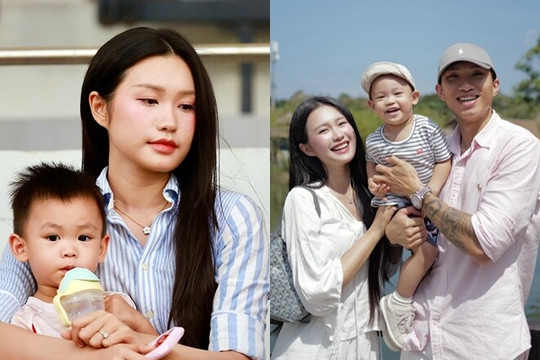 Doãn Hải My cùng con trai xuất hiện trên khán đài cổ vũ Đoàn Văn Hậu