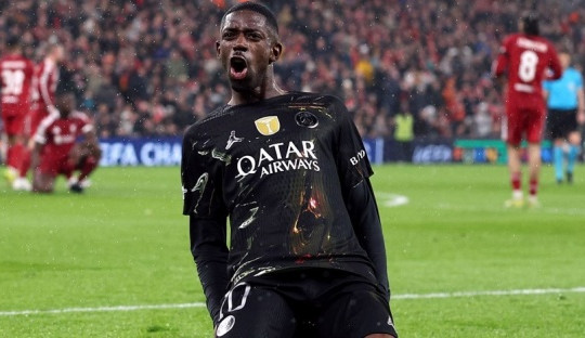 Ousmane Dembele lập cú đúp tiễn Liverpool khỏi Champions League trong ngày Anfield câm lặng