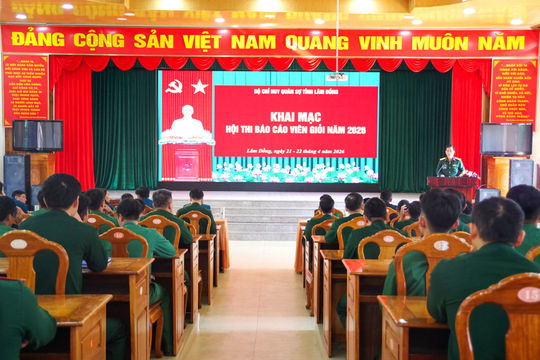 35 cán bộ lực lượng vũ trang Lâm Đồng thi báo cáo viên giỏi