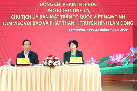 Phó Bí thư Tỉnh ủy Lâm Đồng Phạm Thị Phúc làm việc với Báo và Phát thanh, Truyền hình Lâm Đồng