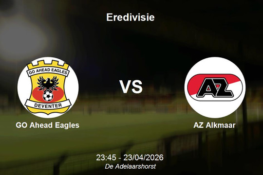 Nhận định GO Ahead Eagles vs AZ Alkmaar: Thử thách tại De Adelaarshorst - Eredivisie