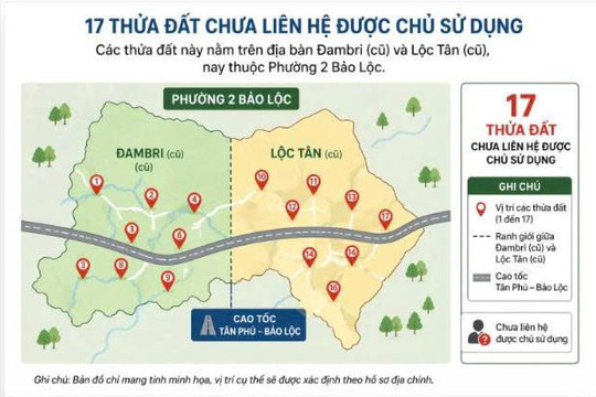 Phường 2 Bảo Lộc tìm chủ sử dụng 17 thửa đất phục vụ dự án cao tốc Tân Phú – Bảo Lộc