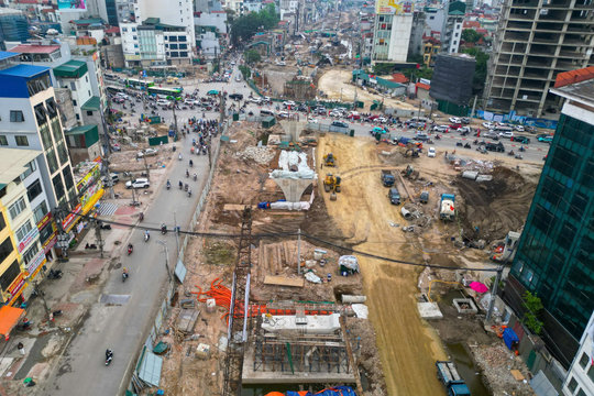 Dự án Vành đai 1 Hà Nội: Hai cầu vượt then chốt dần lộ diện sau 3 tháng thi công