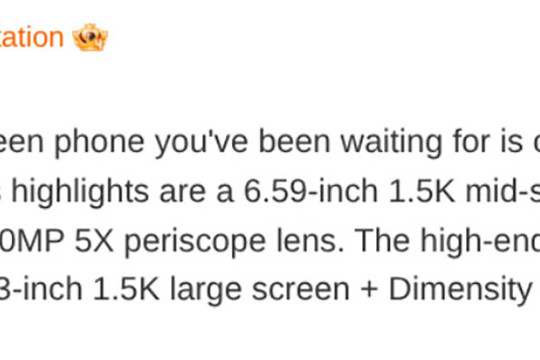 Xiaomi Civi 6 rò rỉ cấu hình: Hai phiên bản chip Dimensity mạnh mẽ và camera tiềm vọng 5x
