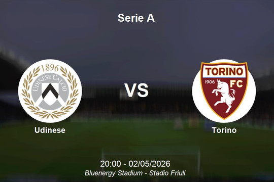 Nhận định Udinese vs Torino - Serie A: Cuộc đối đầu kịch tính tại Bluenergy Stadium