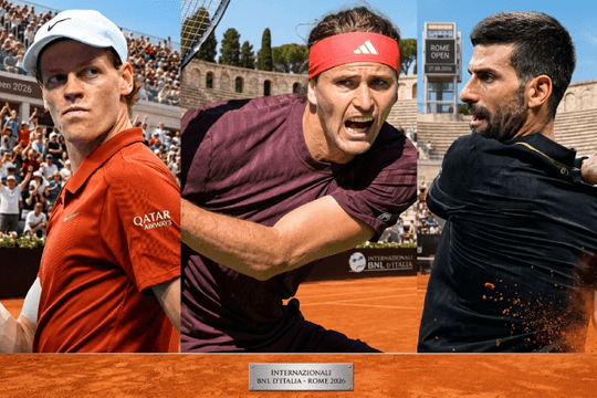 Rome Open 2026: Djokovic đối đầu Zverev, Sinner hướng tới lịch sử Golden Masters