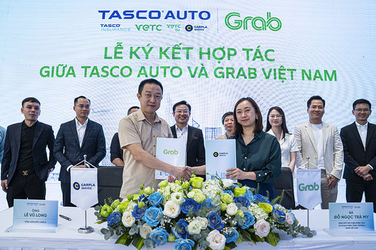 Tasco Auto và Grab Việt Nam hợp tác: Ưu đãi sạc và hỗ trợ tài xế đổi sang xe điện