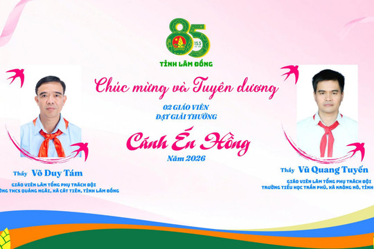 2 giáo viên tỉnh Lâm Đồng được nhận giải Cánh én hồng
